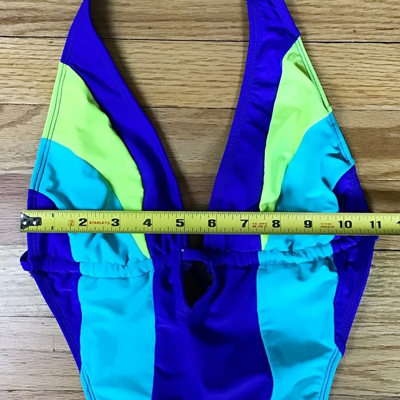 Hobie Hailey Blue Colorblock Halter Monokini - Picture 6 of 7